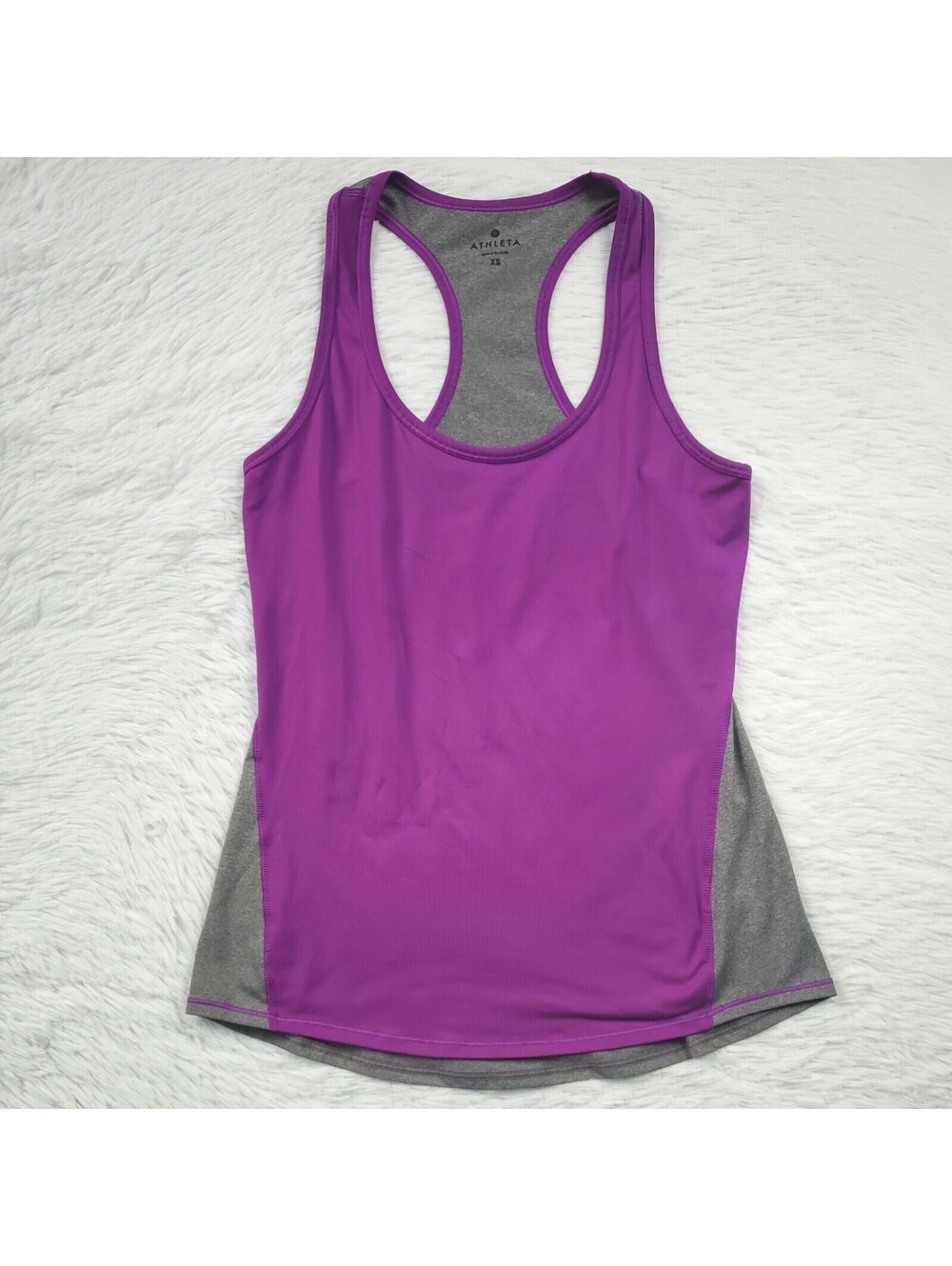 Athleta Women's Shirt Extra Small Purple Gray Tank Top Racerback Athletic